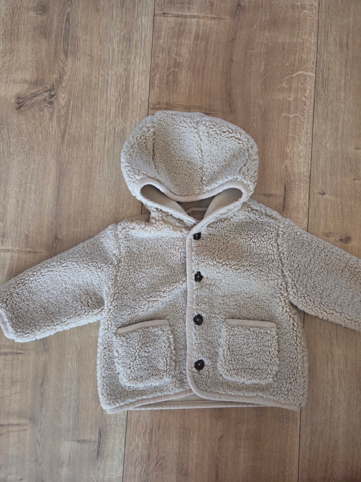 Baby teddy jas beige Mango, Ophalen of Verzenden, Zo goed als nieuw, Meisje, Jasje