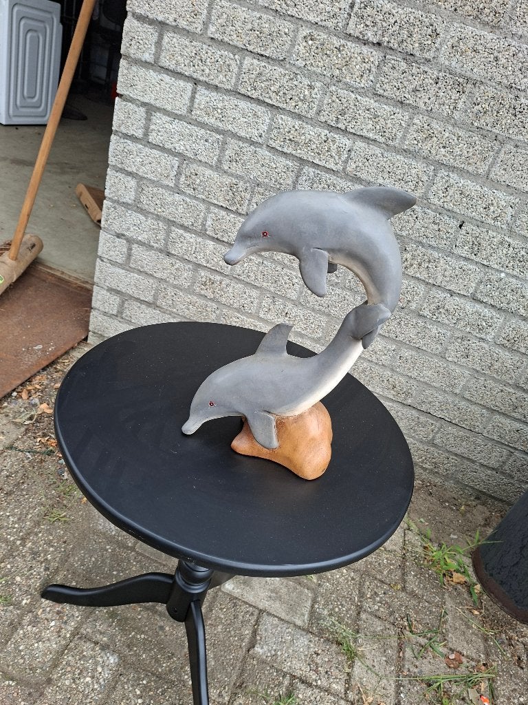 houten grote zwemmende dolfijn beeld, Ophalen of Verzenden, Zo goed als nieuw, Mens