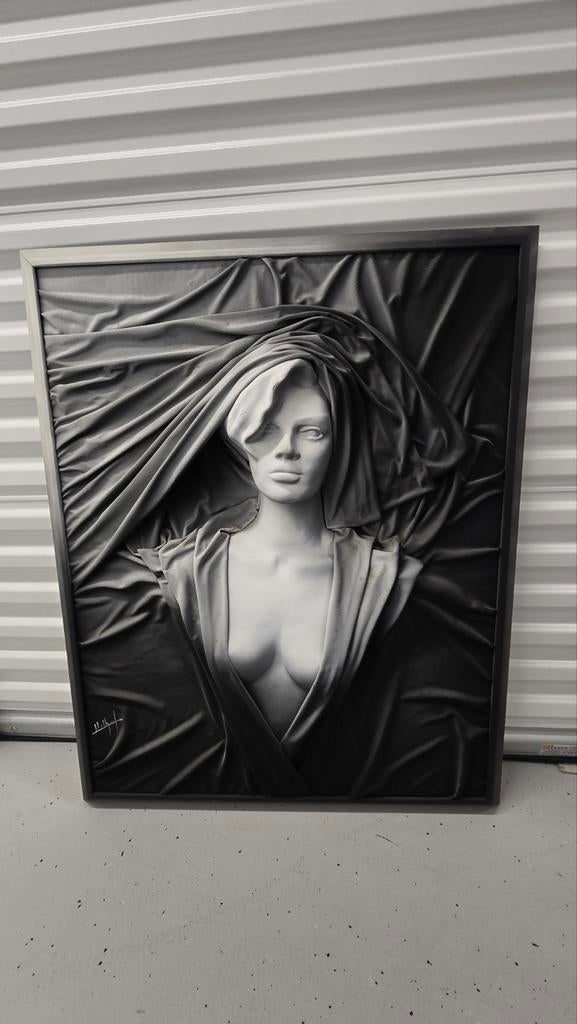 Wanddecoratie: Vrouwenbuste 3D, Antiek en Kunst, Kunst | Beelden en Houtsnijwerken, Wanddecoratie, Composieten, Vrouw, 50 - 100 cm