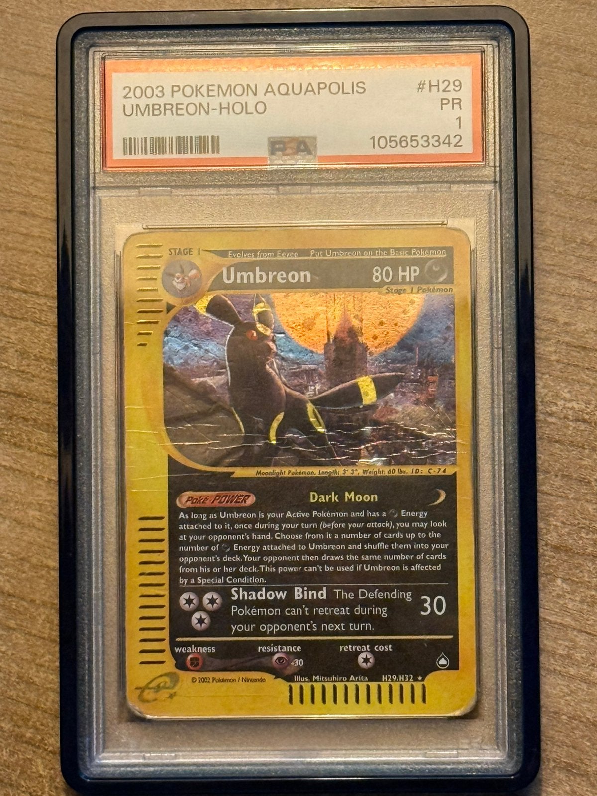 Umbreon H29 psa1, Ophalen of Verzenden, Zo goed als nieuw