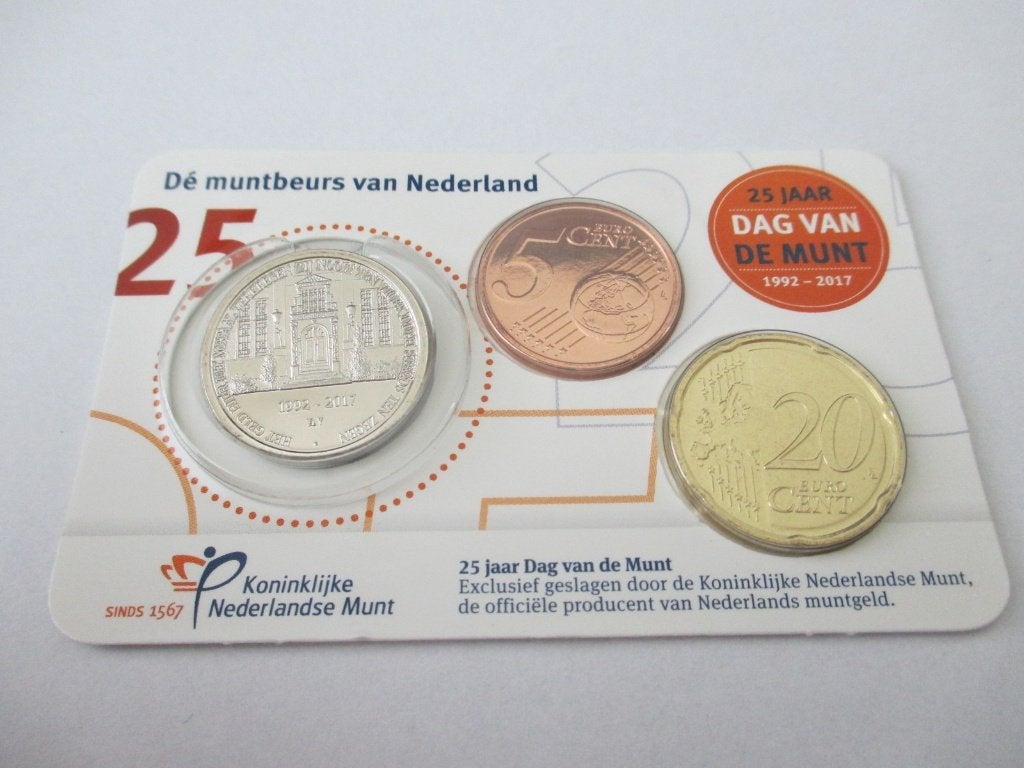 Coincard 25 jaar dag van de munt 2017, Ophalen of Verzenden, Koningin Beatrix, Euro's, Setje