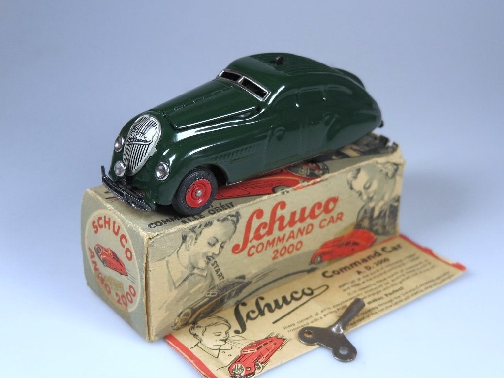 Schuco 2000 Kommando Auto in Doosje (1946) ! Donkergroen !, Antiek en Kunst, Ophalen of Verzenden