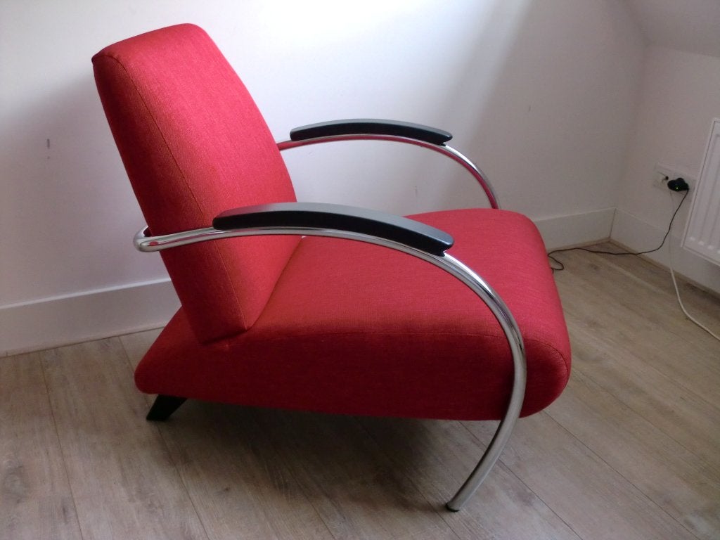 gelderland 5470 fauteuil design jan des bouvrie als nieuw, Ophalen, Hout, Culemborg, 75 tot 100 cm