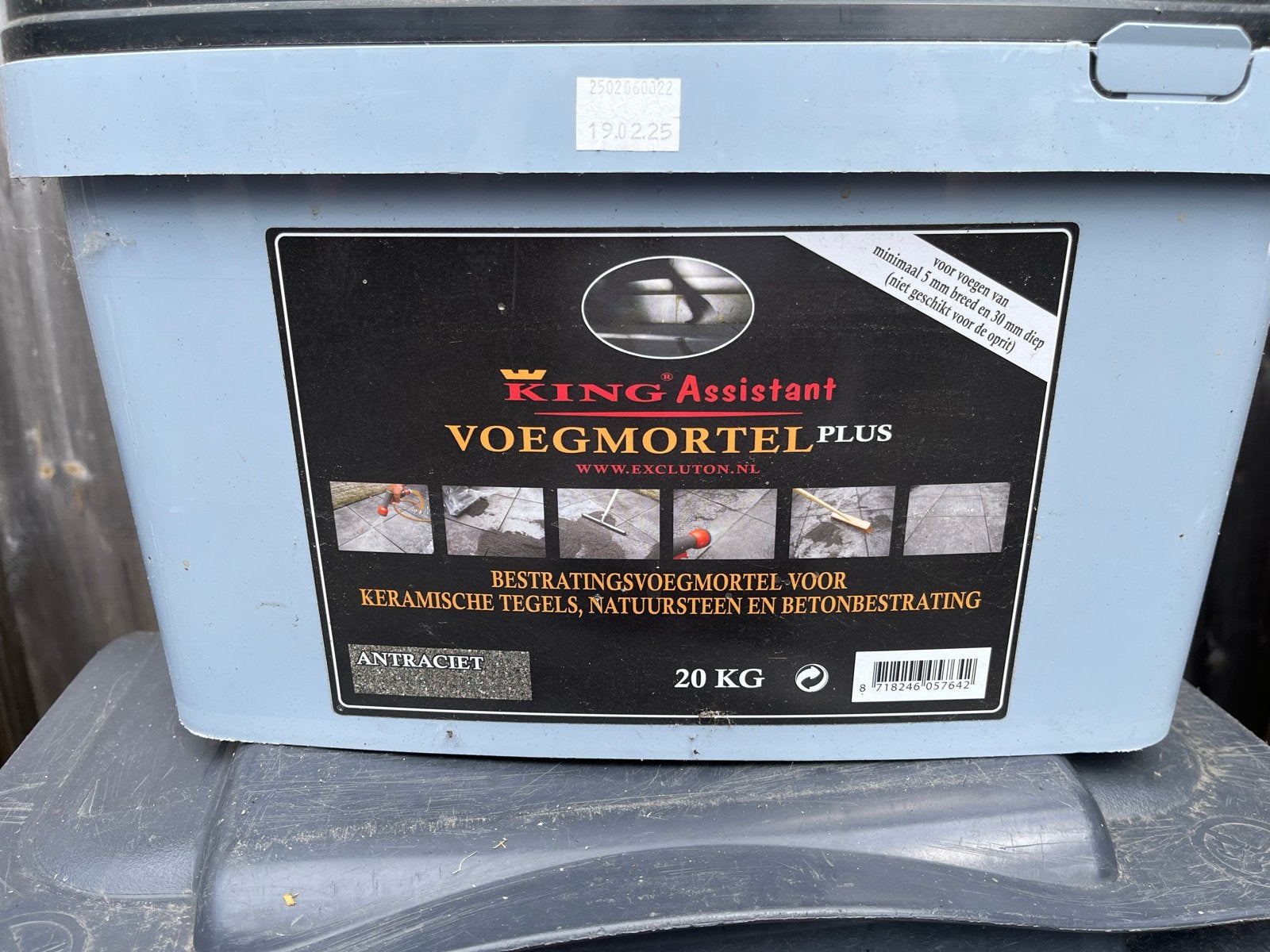 King Assistant Voegmortel PLUS Antraciet 20 KG, Doe-het-zelf en Verbouw, Tegels, Ophalen, Nieuw, Overige materialen, Overige typen