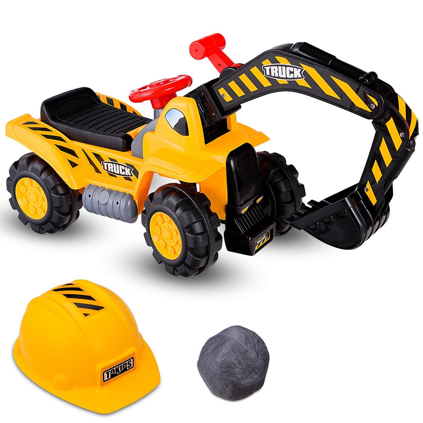 Kinder Speelgoed Graafmachine met Helm en Speelgoedstenen, Ophalen of Verzenden, Nieuw