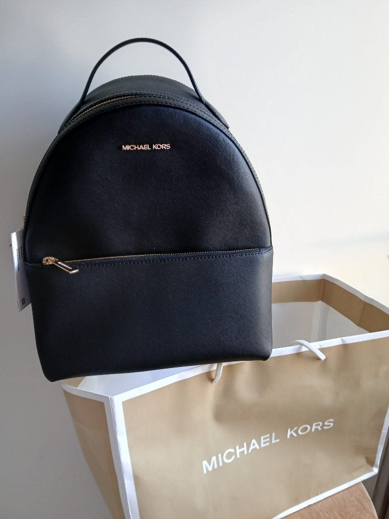 Michael Kors Zwart LEER Rugzak  NIEUW NOOIT GEBRUIKT, Overige merken, Nieuw, Ophalen of Verzenden, Minder dan 25 cm