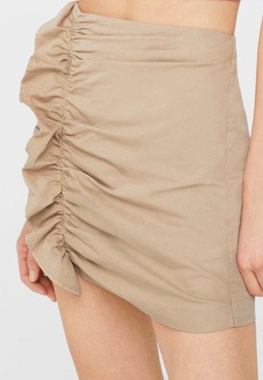 mango beige rokje met volant zgan 36, Kleding | Dames, Mango, Verzenden, Beige, Zo goed als nieuw