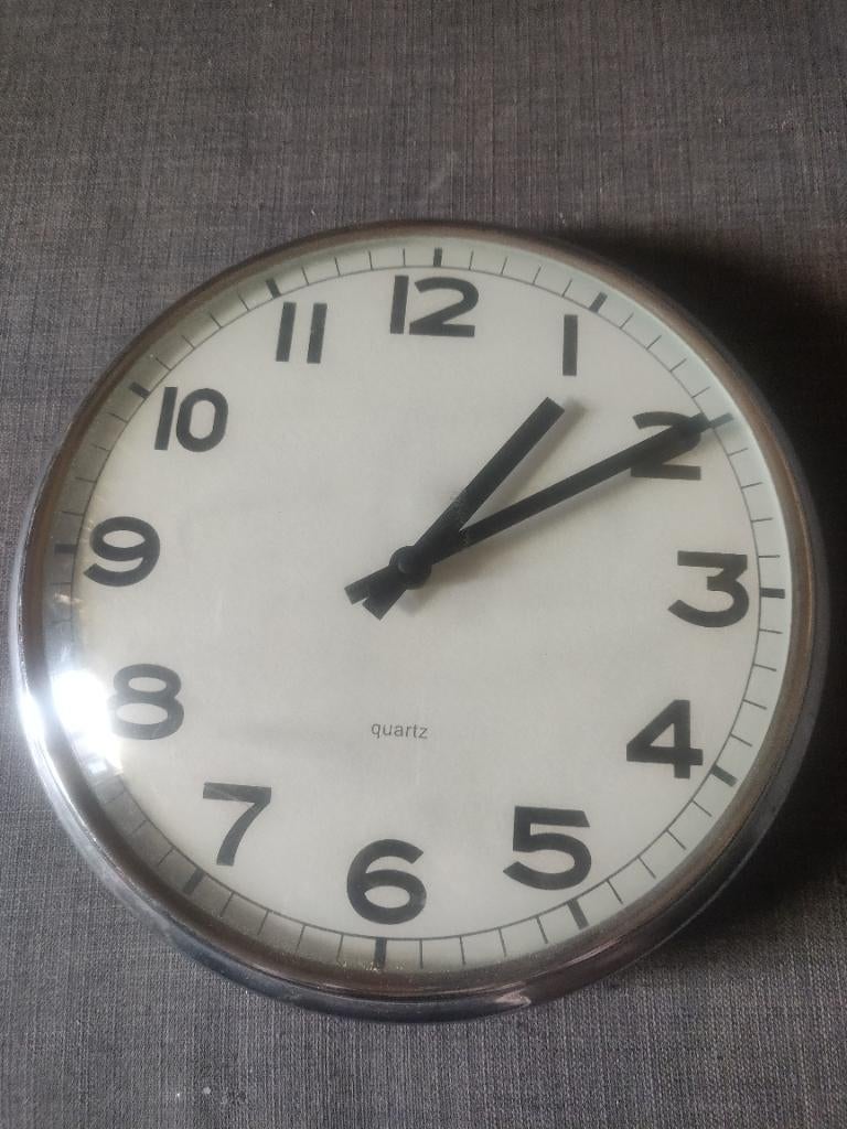 Stationsklok Ikea, loopt prima op onze nieuwe batterij :), Ophalen of Verzenden, Zo goed als nieuw, Vintage