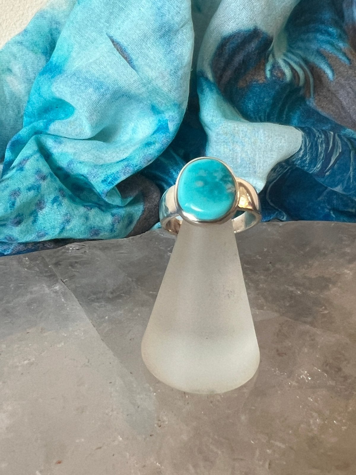 Turkoois turquoise sleeping beauty Arizona zeldzaam uniek, Sieraden, Tassen en Uiterlijk, Ringen, 18 tot 19, Blauw, Nieuw, Ophalen of Verzenden