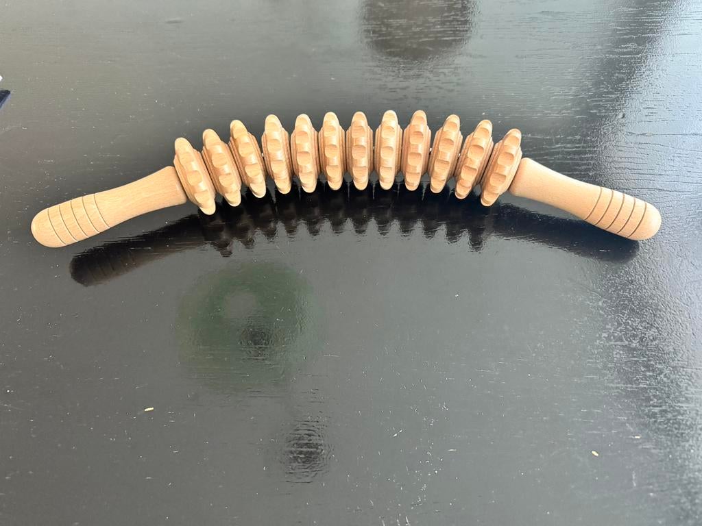 Houten massage roller bindweefselmassage (Maderotherapie), Ophalen of Verzenden, Zo goed als nieuw