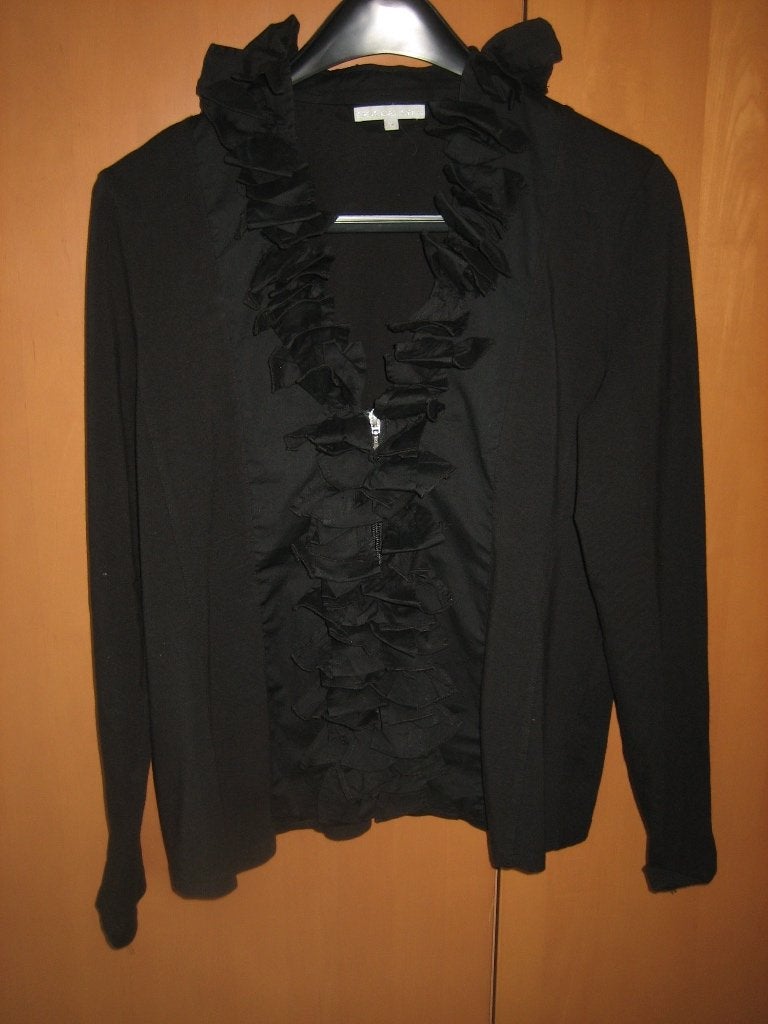 Zwart artistiek vest met roezels DOLCE VITA 44-46 snazzeys, Zwart, Maat 46/48 (XL) of groter, Ophalen of Verzenden, Zo goed als nieuw