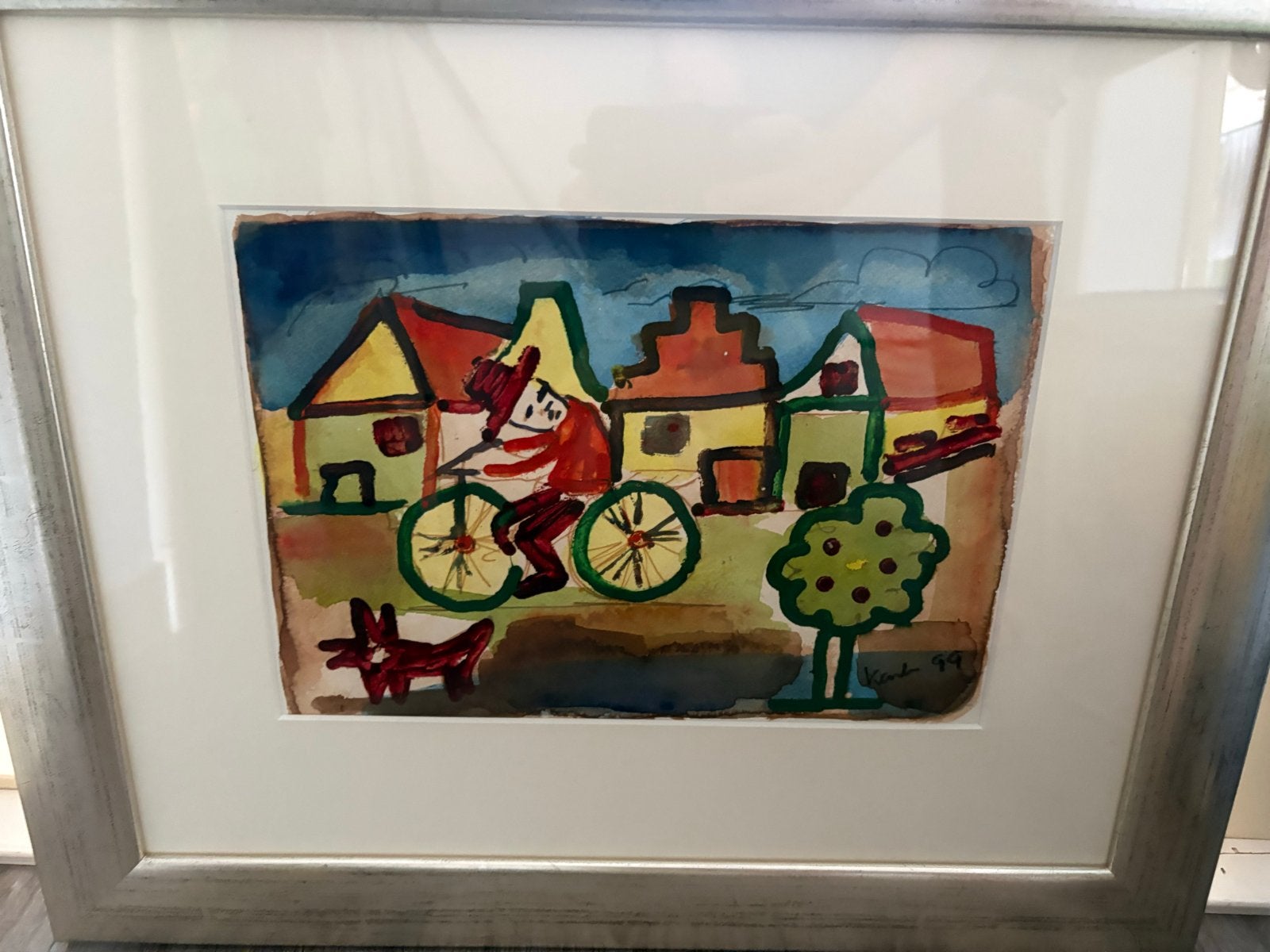 Twee ingelijste aquarellen van Kandor gedateerd '99, Antiek en Kunst, Kunst | Schilderijen | Klassiek, Ophalen, Gedateerd, Expressionistisch