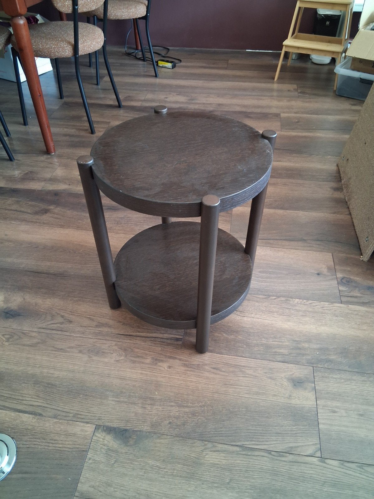 Rond bijzettafeltje, 44 cm diameter, 55 cm hoog, Gebruikt, Rond, Hout, Ophalen