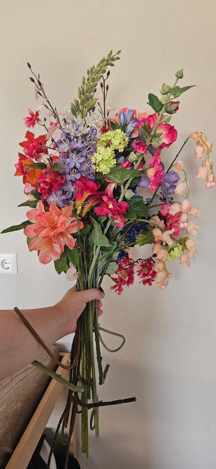 Prachtig zijden boeket - kleurrijk en onderhoudsvrij, Inclusief kunstbloemen, Binnen, Ophalen of Verzenden, Boeket