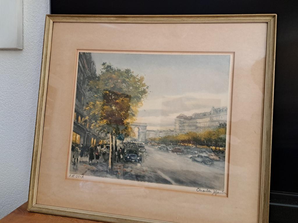 Schilderij Champs-Élysées Parijs door Charles Montaigne, Antiek en Kunst, Kunst | Schilderijen | Klassiek, Ophalen of Verzenden