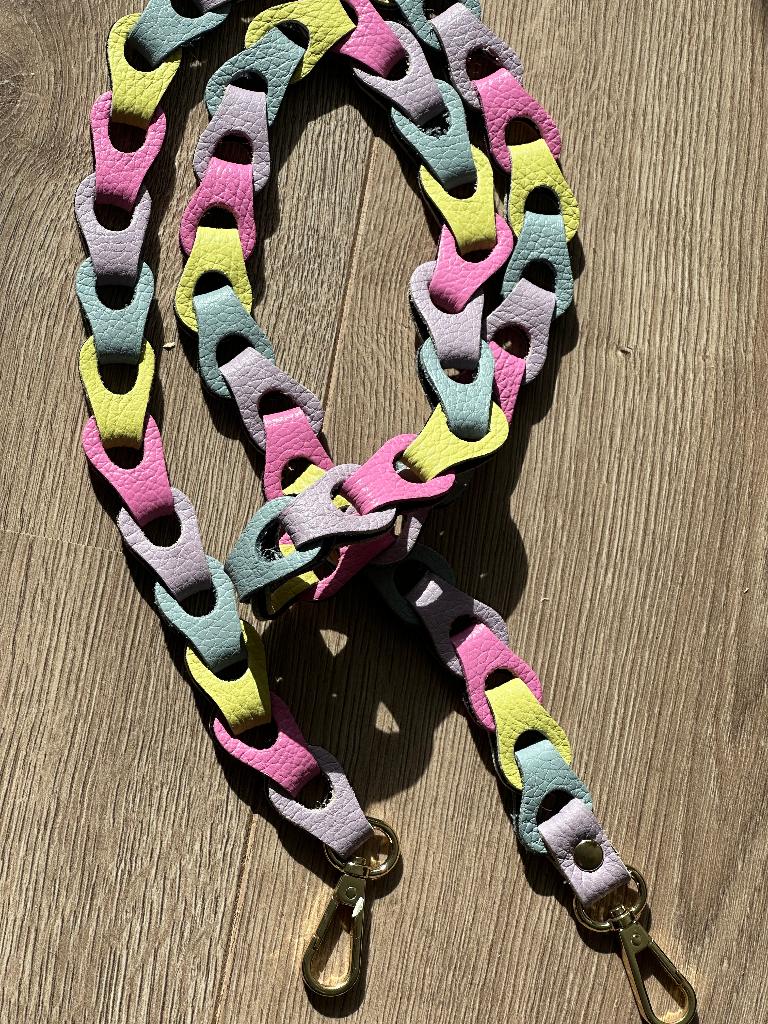 Leren schouderriem tassenriem tashengsel met eyelets 135 cm, Ophalen of Verzenden, Nieuw, Roze, Leer