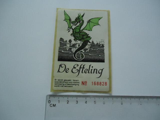 sticker oud Efteling pretpark draak strip Pieck Anton kermis, Verzamelen, Stickers, Verzenden, Zo goed als nieuw, Bedrijf of Vereniging
