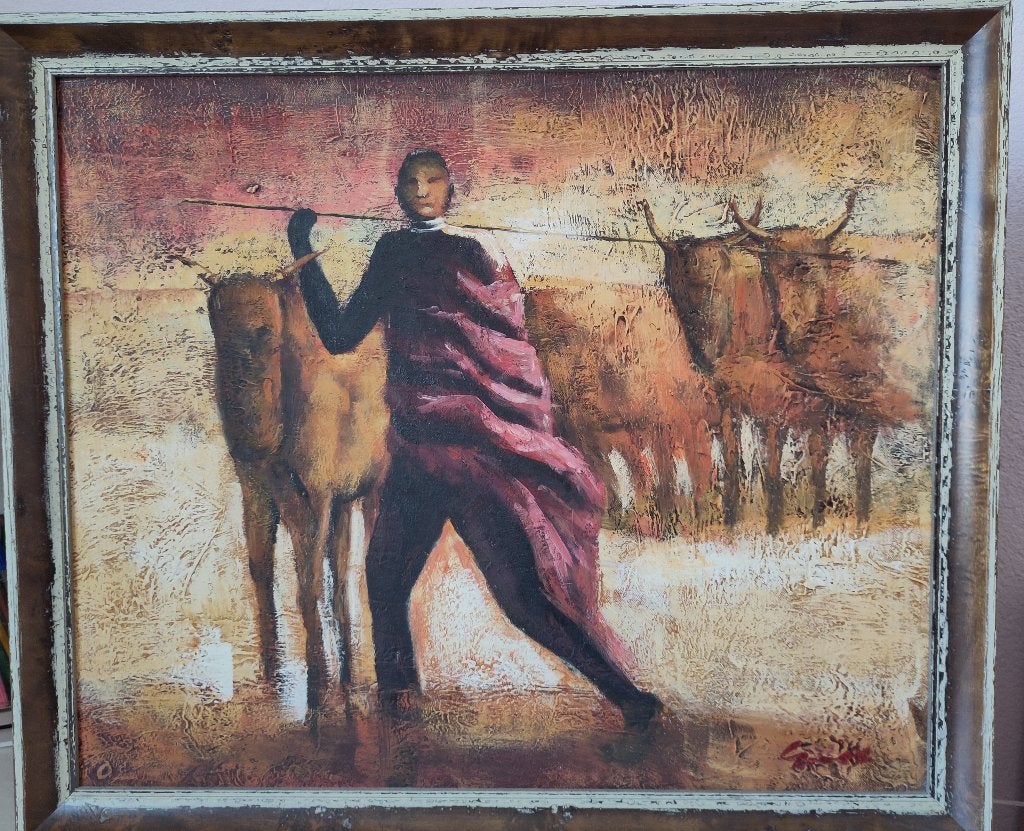 Afrikaanse boer met koeien, Ophalen