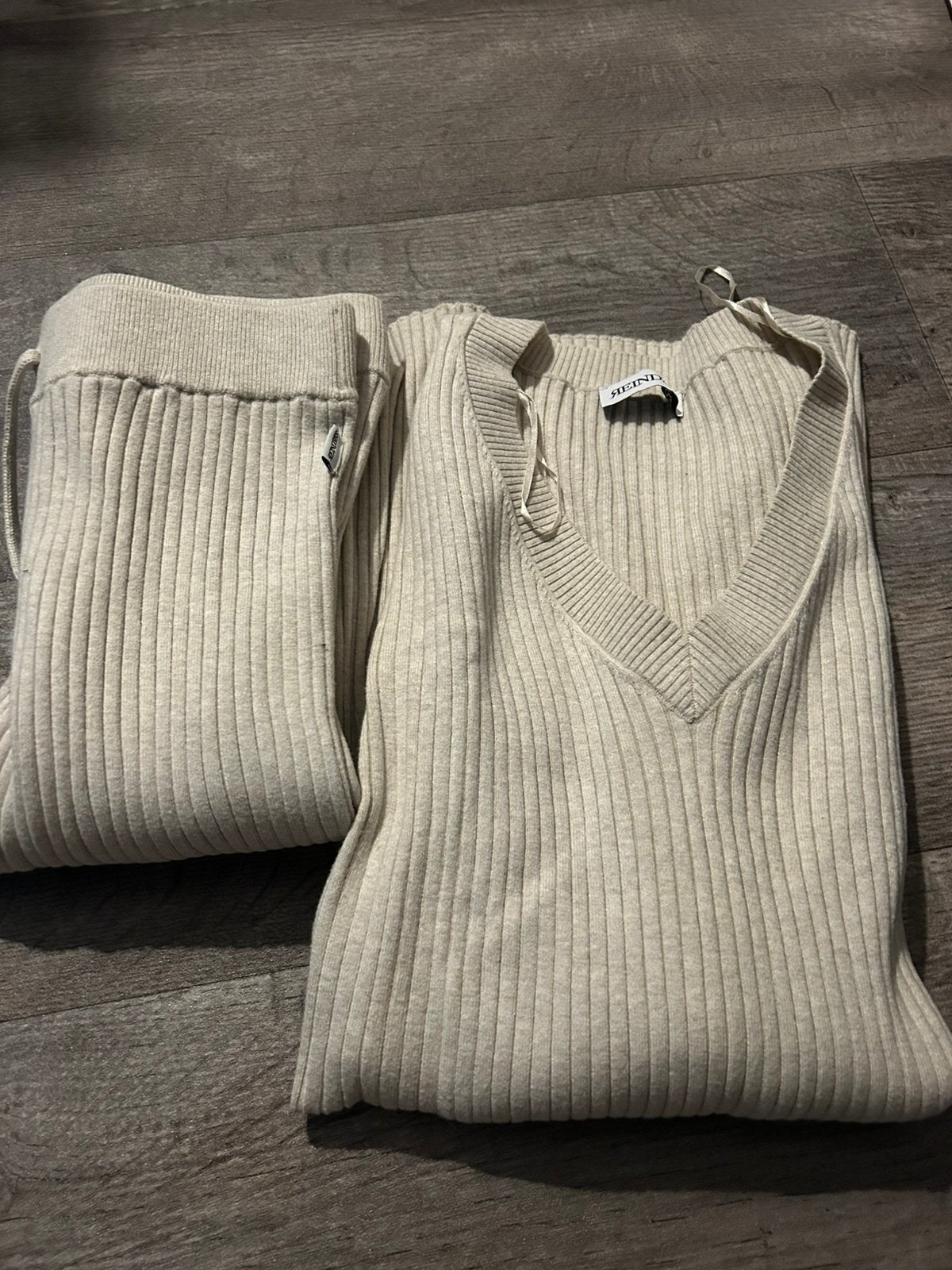 Reinders twinset beige, maat L, Ophalen of Verzenden, Nieuw, Maat 42/44 (L), Beige