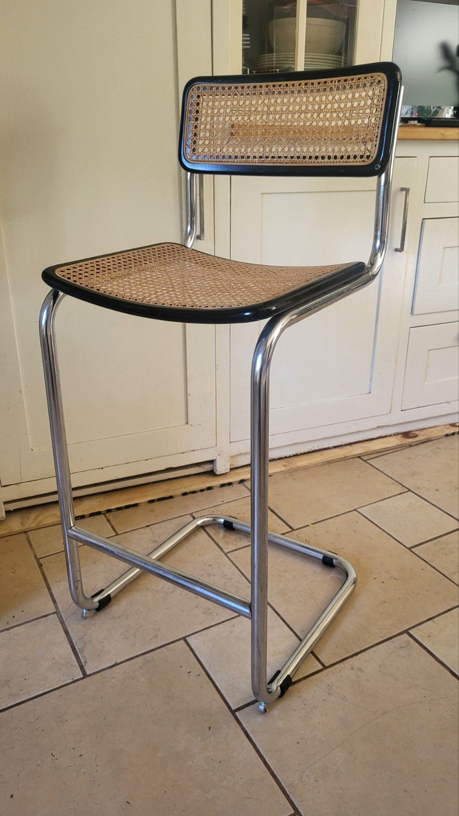 Nette Vintage Cesca webbing barkruk vlechtwerk is gaaf evena, Ophalen, Zo goed als nieuw, 60 tot 90 cm