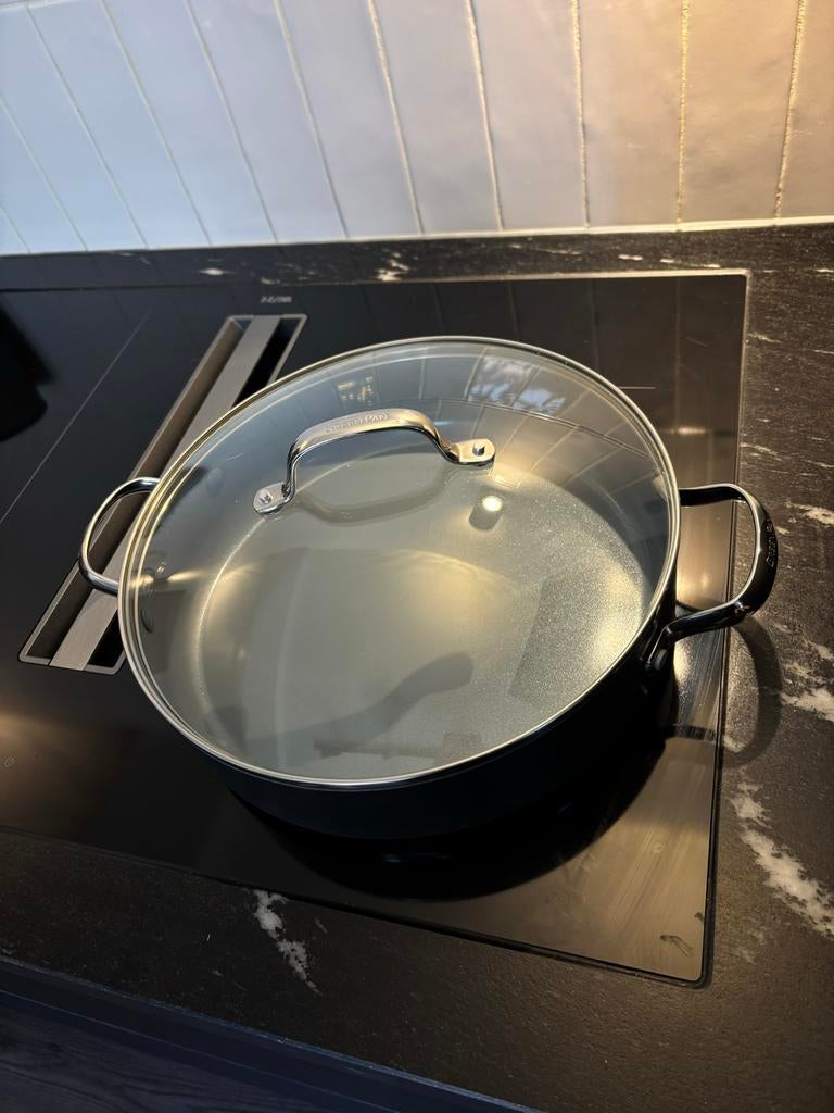 Greenpan Venice Pro Hapjespan 30 cm met deksel - Zo goed als, Ophalen of Verzenden, Zo goed als nieuw