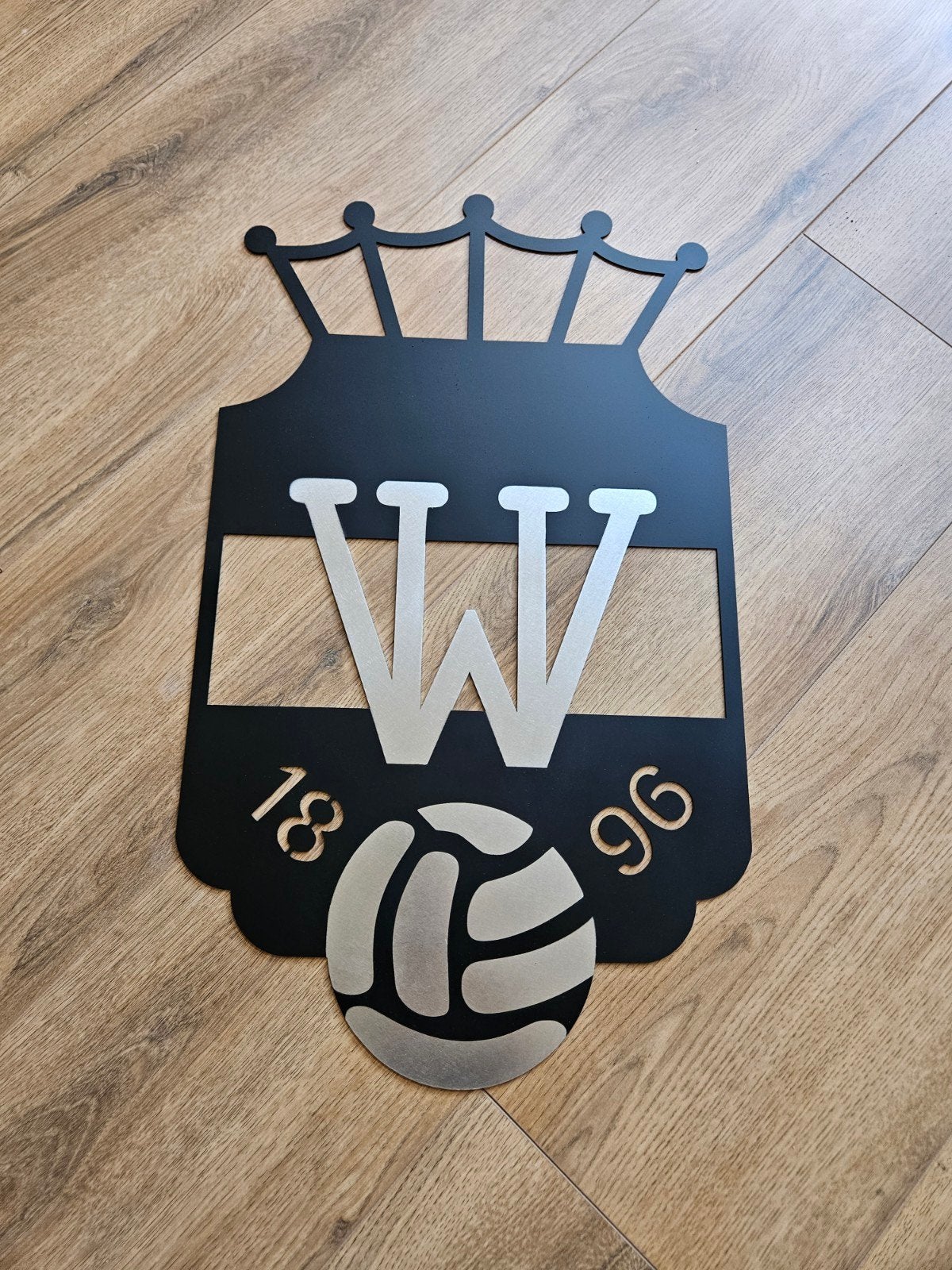 Willem II logo 60x40 RVS design, Industrieel, 40 cm, Zwart, 60 cm