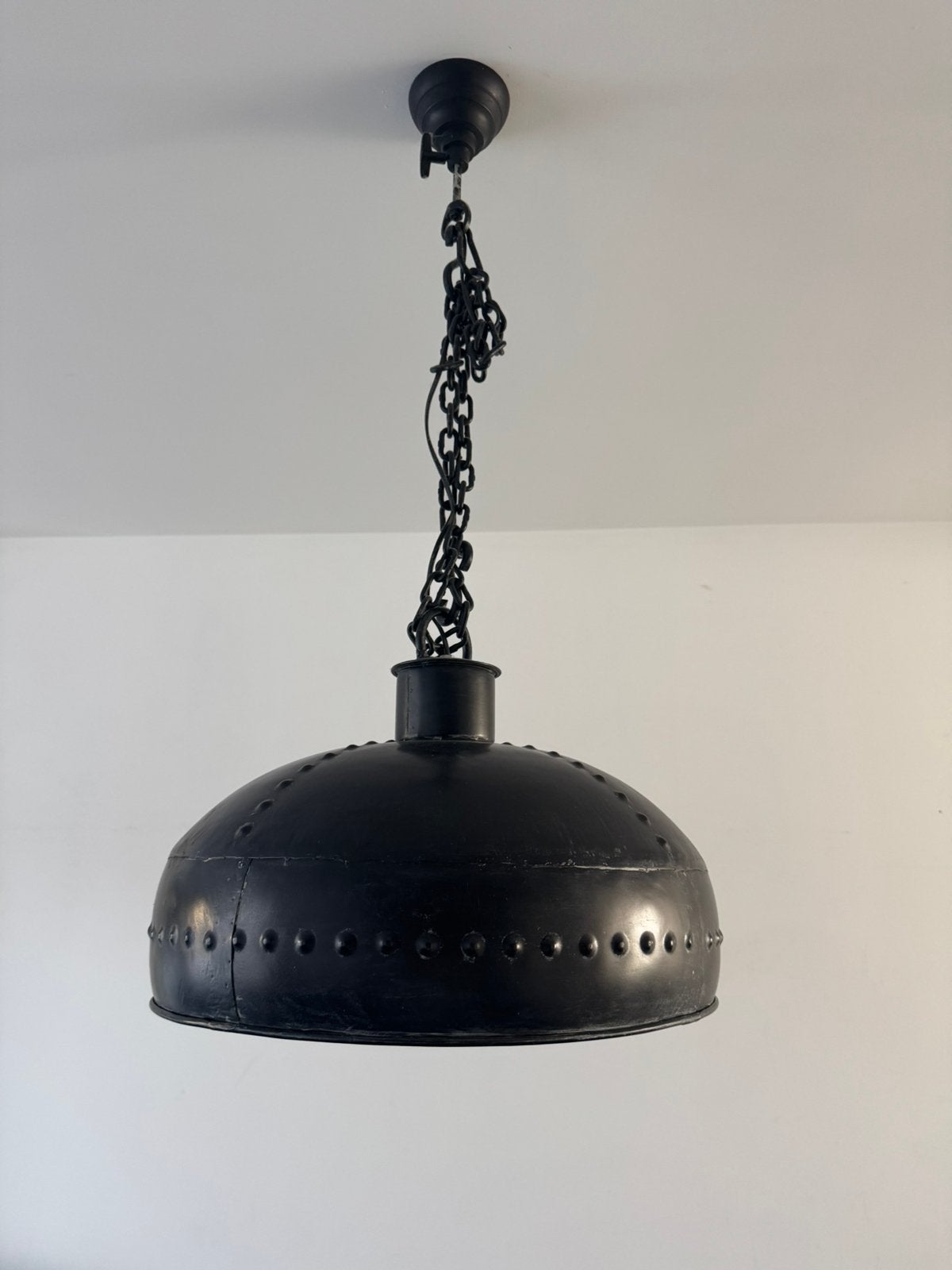 Industriele metalen hanglamp, Ophalen, Gebruikt, E27 (groot), Metaal