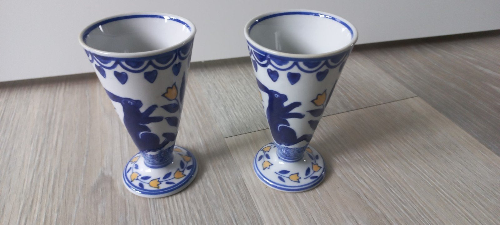 Vintage Vaasjes Haasjes met Tulpen, Ophalen of Verzenden