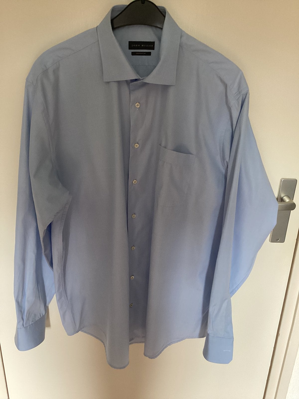 Overhemd John Miller maat 45 l.blauw 100% katoen ongedragen, Kleding | Heren, Grote Maten, Ophalen of Verzenden, Nieuw, Blauw