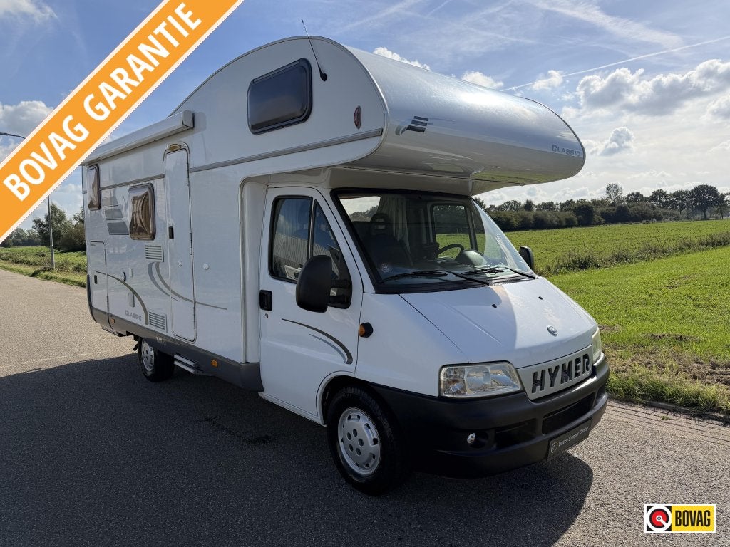Hymer Camp Classic 524 | Stapelbed | Airco | 6 pers., Luifel, Ringverwarming, Fiat, Bedrijf