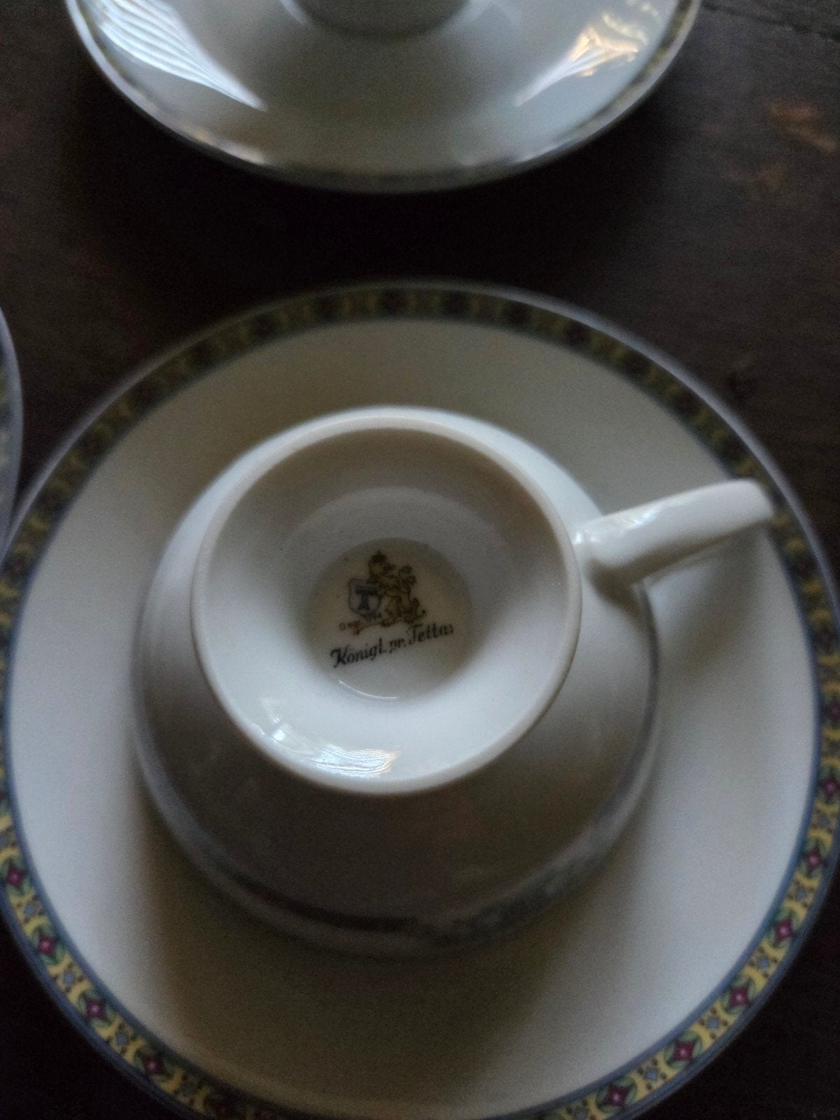 Set van 6 Koninklijke Tettau porseleinen kop en schotels, Ophalen of Verzenden