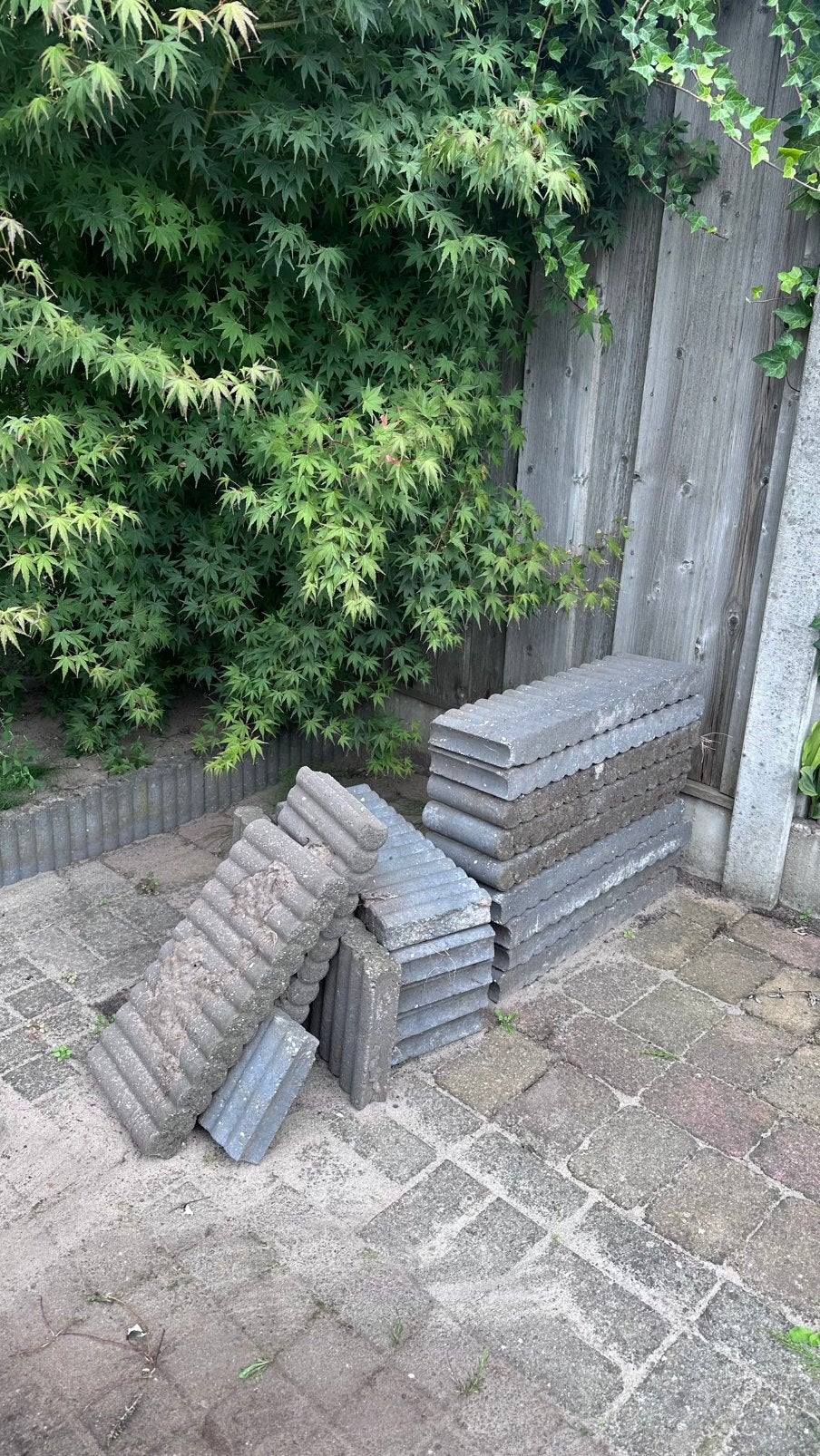 Gratis opsluitbanden / palissade, Gebruikt, Overige typen, Ophalen of Verzenden, Minder dan 5 m²