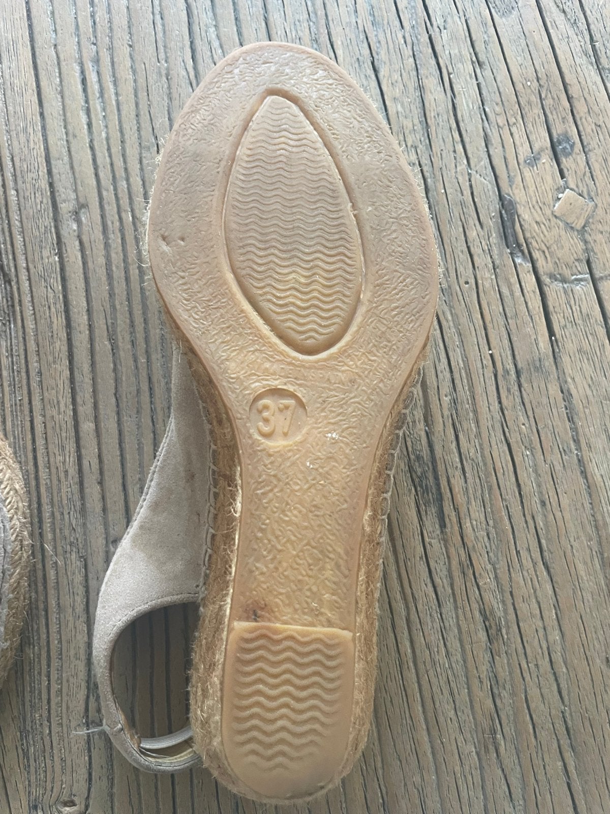 Espadrilles met sleehak - Maat 37, Ophalen of Verzenden, Gedragen, Beige, Espadrilles of Moccasins