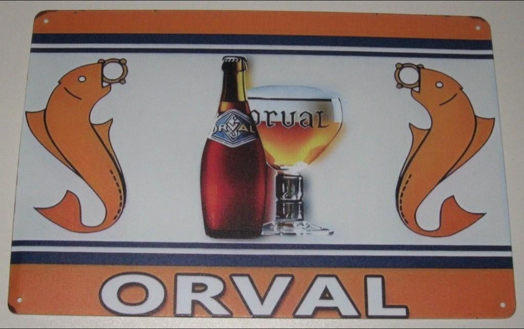 ORVAL BIER : Metalen Bord Orval Trappistenbier, Verzamelen, Biermerken, Verzenden, Nieuw, Reclamebord, Plaat of Schild, Overige merken