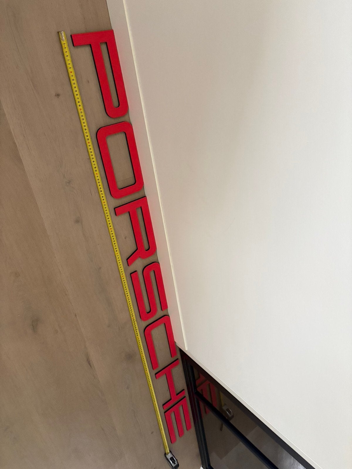 Porsche 3D Reclame Letters - Zwart met Rood, Ophalen of Verzenden, Nieuw, Zwart, Kunststof