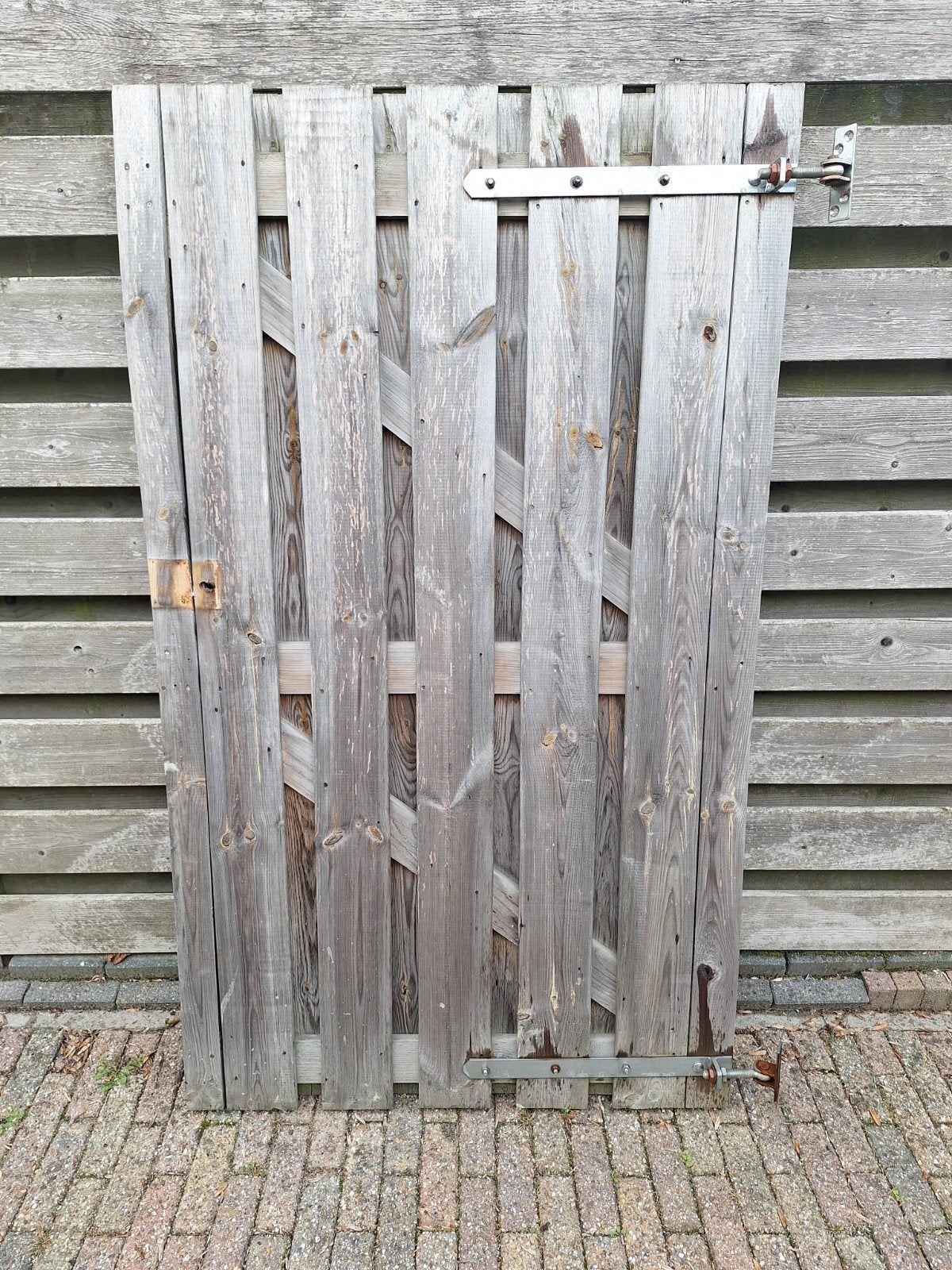 Houten tuindeur 176x102 cm (incl. scharnieren), Tuin en Terras, Ophalen, Met poort, Gebruikt, Tuinhek