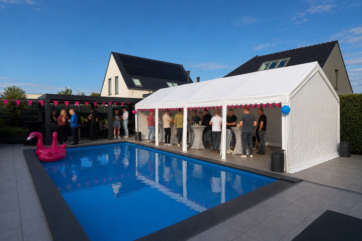 Mooie witte Partytent 8 x 4 meter te huur, Tuin en Terras, Partytenten, Ophalen, Opvouwbaar, Partytent, Zo goed als nieuw