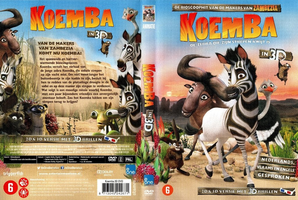 Koemba in 3D, Cd's en Dvd's, Dvd's | Kinderen en Jeugd, Vanaf 6 jaar, Ophalen of Verzenden, Zo goed als nieuw