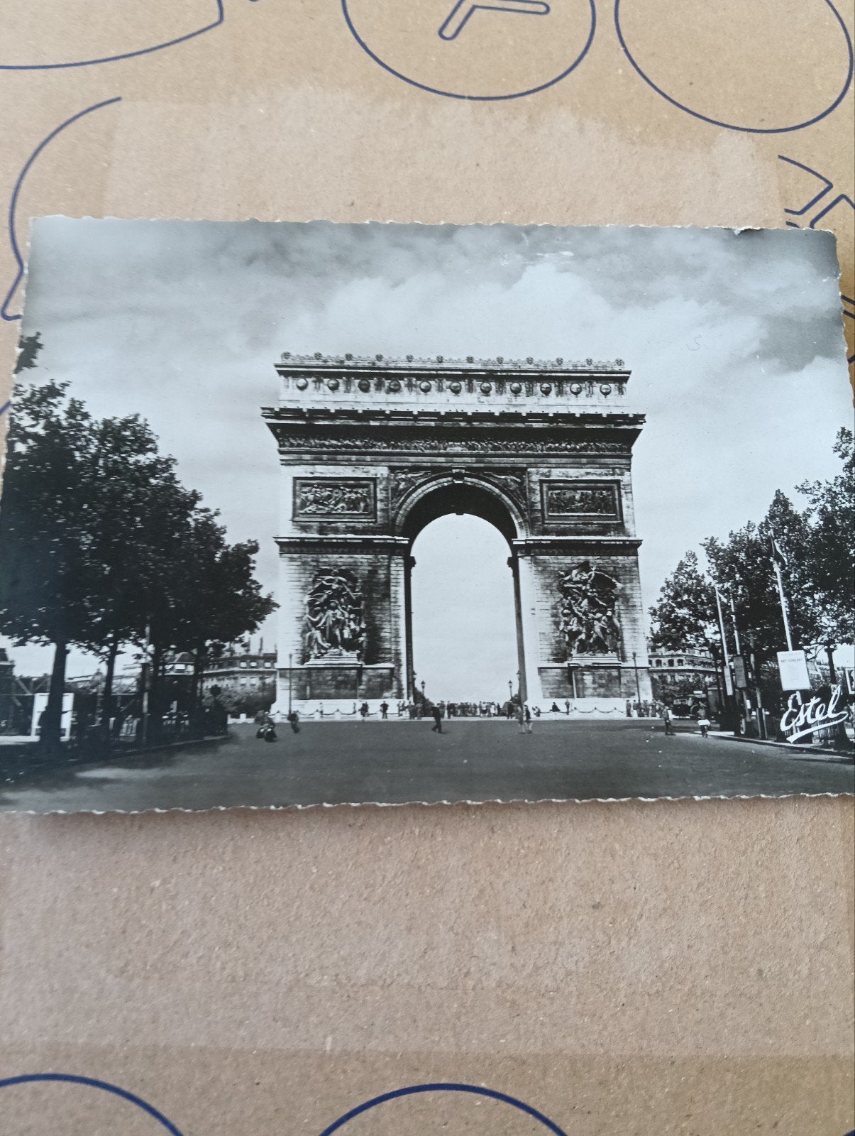 zwart-wit ansichtkaart Arc de Triomphe Parijs, Ophalen of Verzenden, Voor 1920, Gelopen, Frankrijk