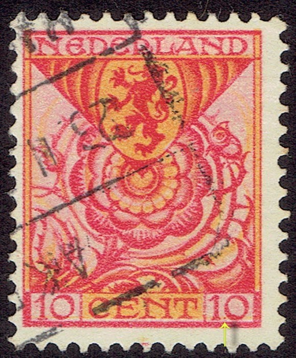 Nederland 1925, kinderzegels, 10 + 2½ cent, plaatfout, Ophalen of Verzenden, T/m 1940, Gestempeld