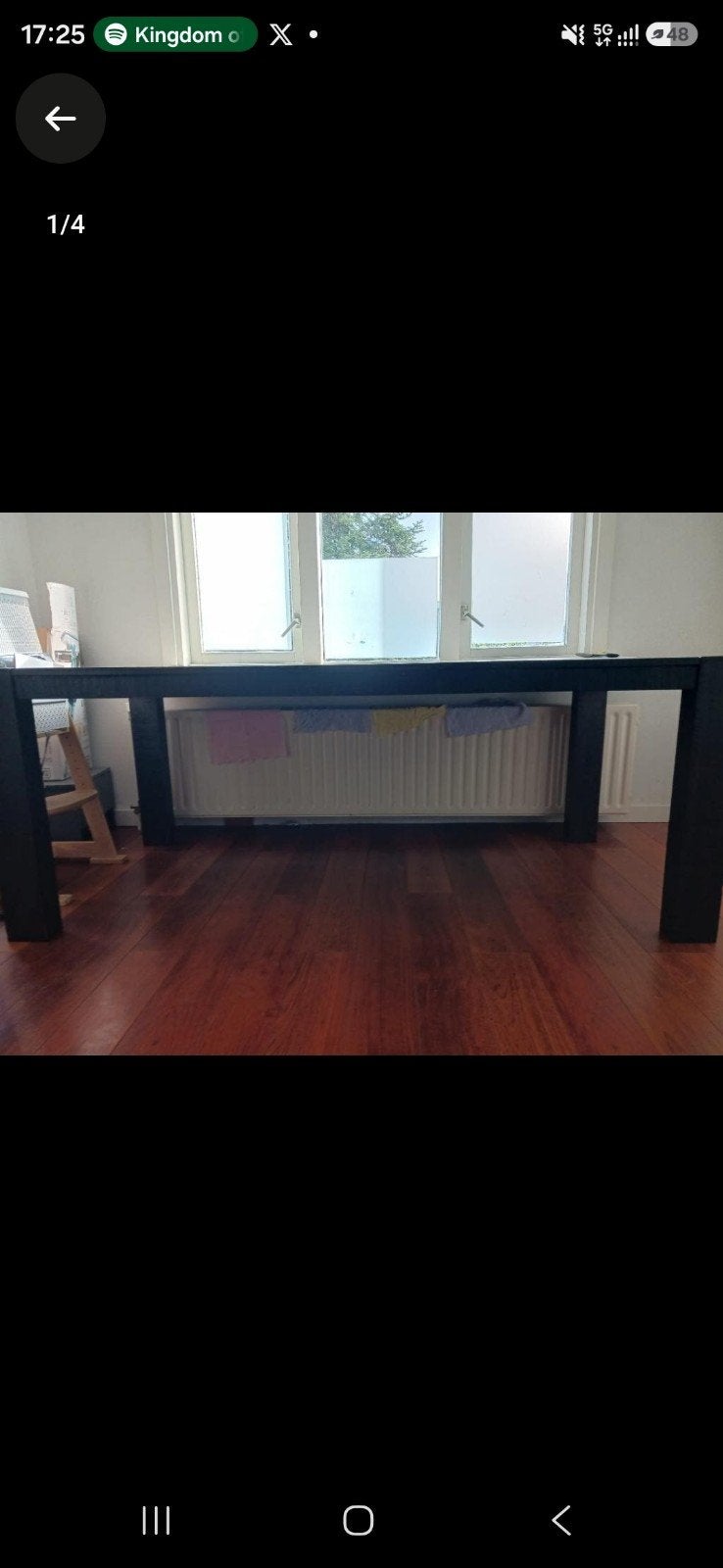 GRATISHHHH Stevige donkerbruine eettafel, 100x200 cm, Huis en Inrichting, Tafels | Eettafels, Gebruikt, Vijf personen of meer