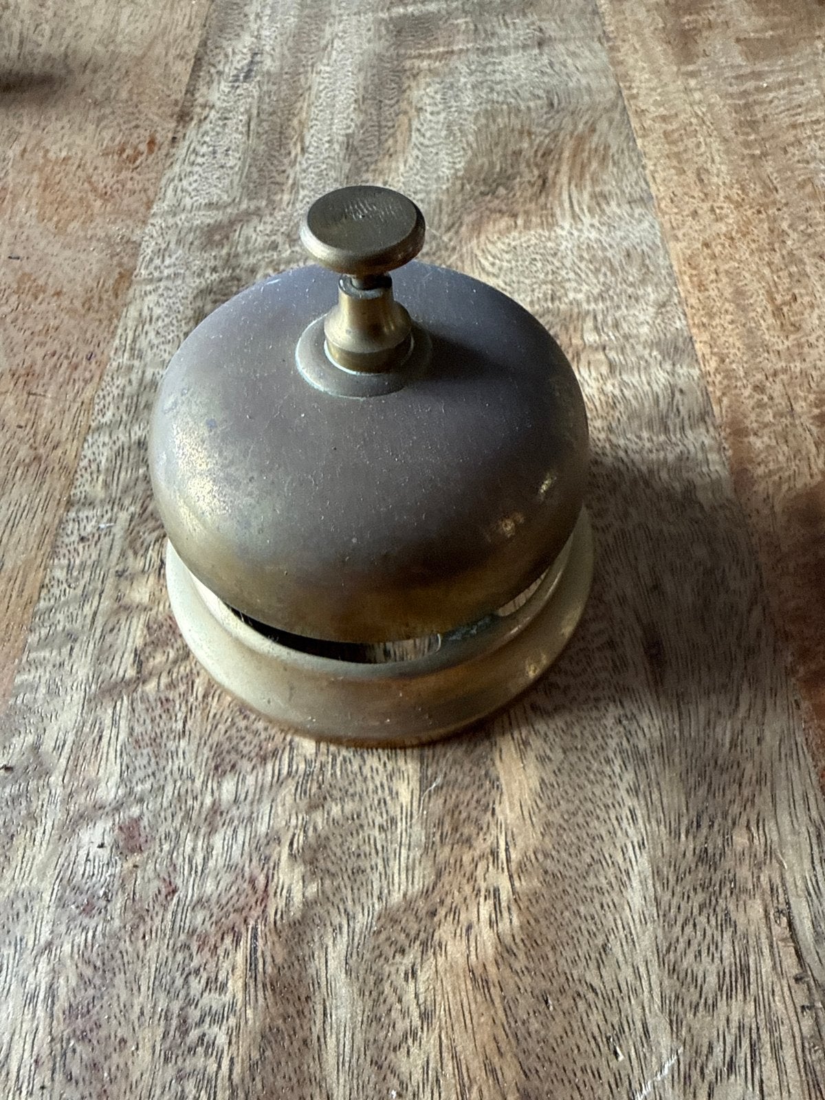 Oude Koperen Toonbankbel - Vintage Servicebel, Antiek en Kunst, Ophalen, Koper