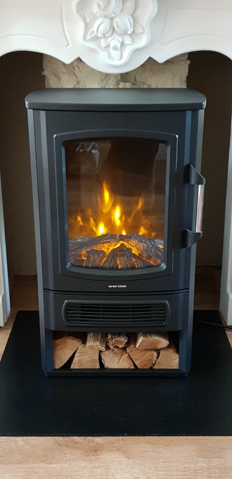 Electrische zwarte sfeerhaard kachel haard, Huis en Inrichting, Ophalen, Gebruikt, Overige soorten, Elektrisch