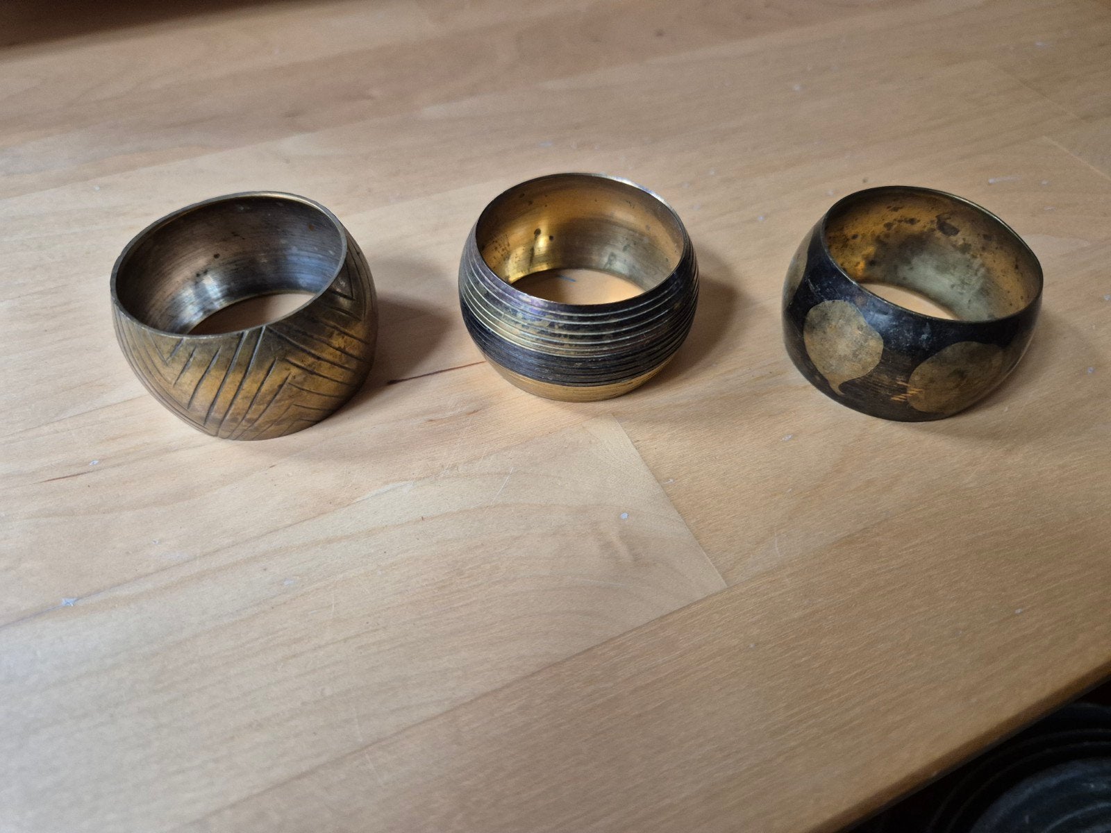 3 bewerkte messing servetringen (of decoratief), Ophalen of Verzenden
