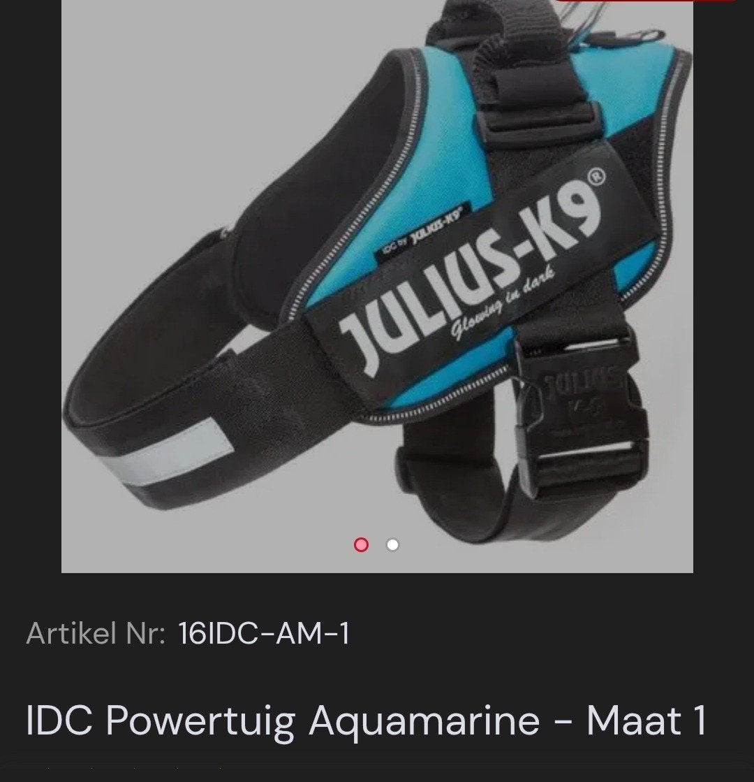 IDC PowerPoint Maat 1 blauw, Dieren en Toebehoren, Julius-K9, Ophalen, Nieuw, Hondentuig