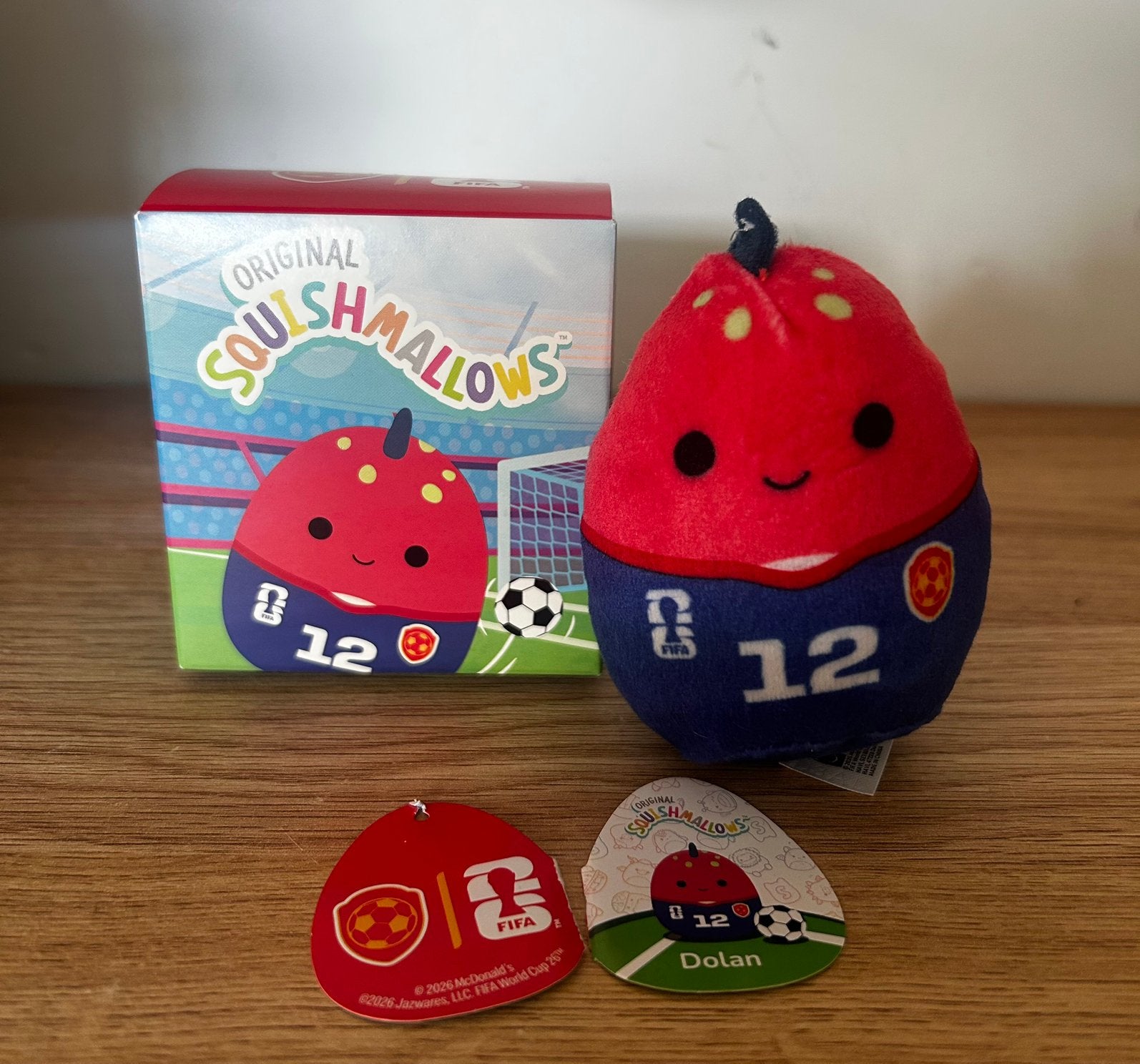 Squishmallows 12 Dolan Fifa world cup 2026 Mc Donalds, Ophalen of Verzenden, Nieuw