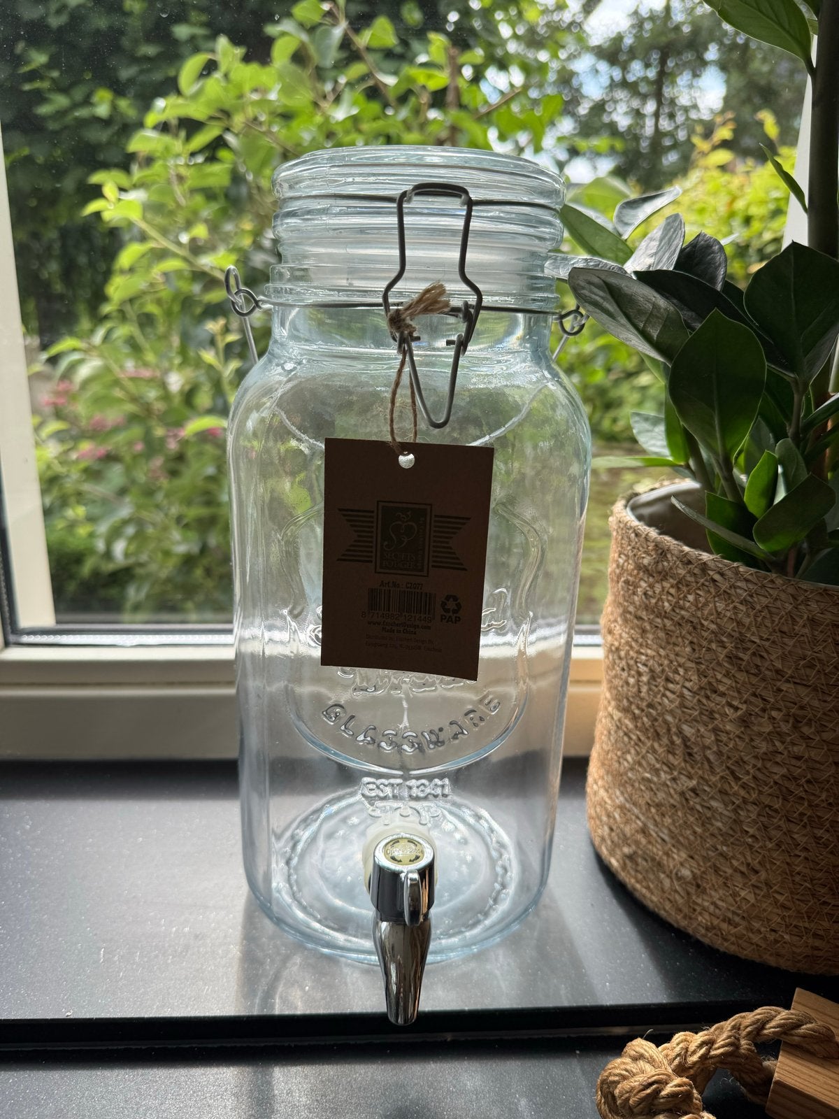 Glazen drankdispenser met tapkraan - Nieuw, Huis en Inrichting, Keuken | Keukenbenodigdheden, Nieuw, Overige typen, Overige merken