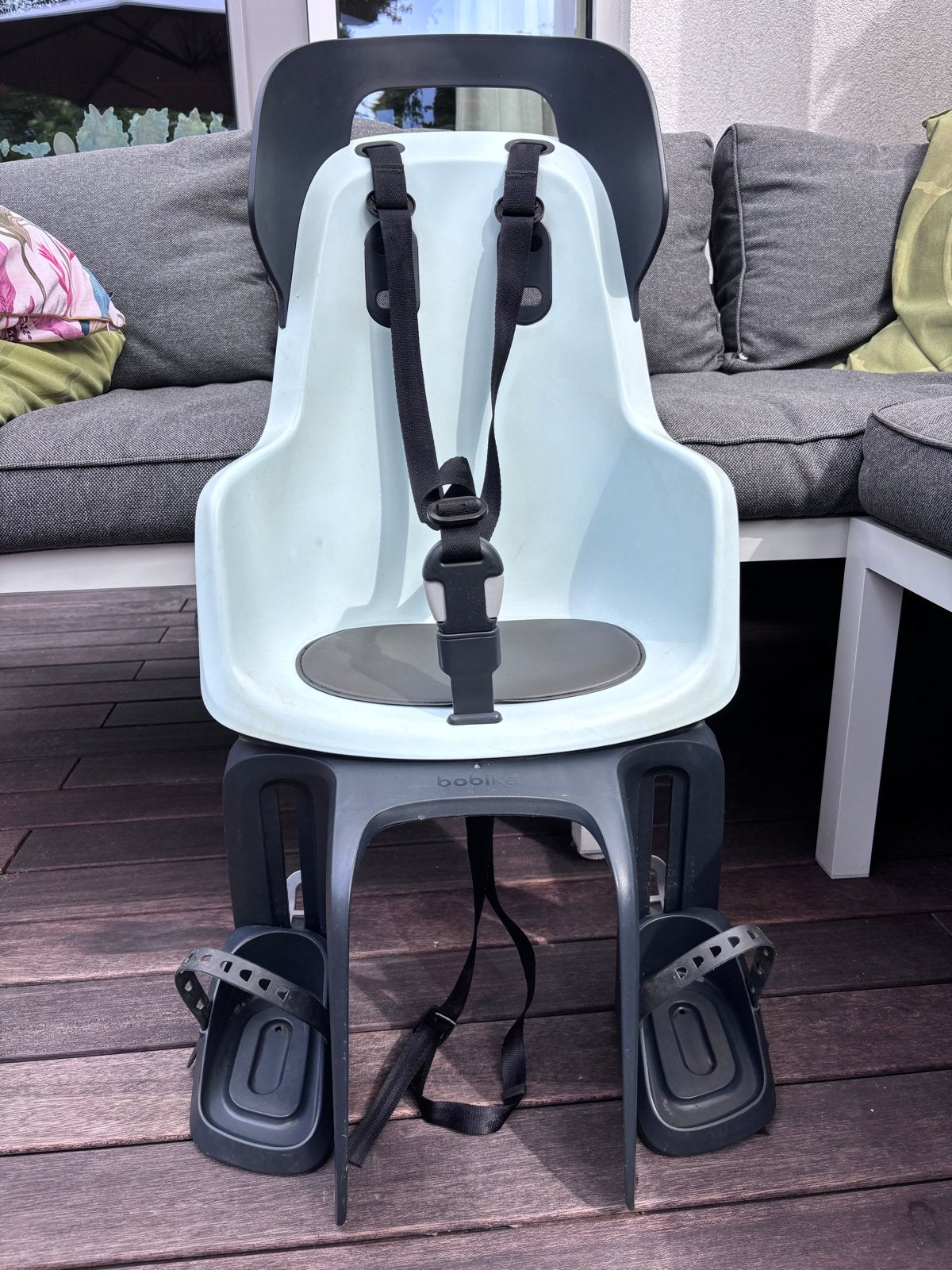 Bobike Maxi GO Carrier Achterzitje - 9-22 kg mint kleur, Ophalen, Gebruikt, Achterzitje, Voetsteuntjes