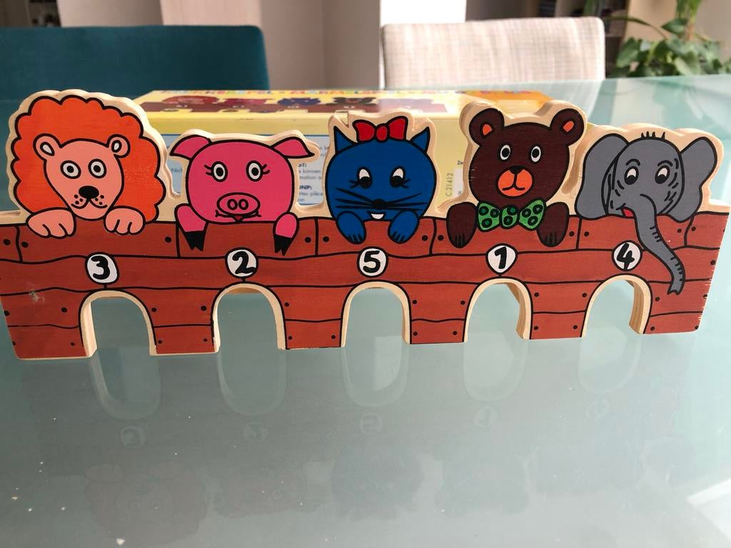 Houten Knikkerspel met Dierenfiguren IN PRIJS VERLAAGD, Ophalen of Verzenden, Zo goed als nieuw, Jongen of Meisje