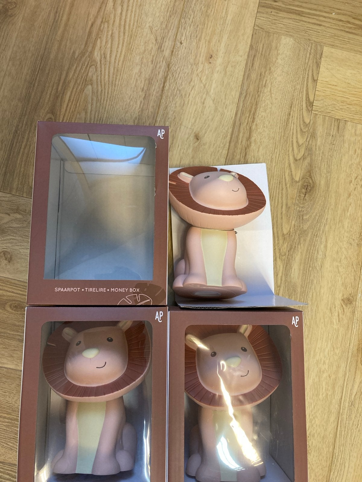 Nieuwe spaarpotten leeuw - per 3 stuks, Ophalen of Verzenden, Nieuw, Kunststof, Dier